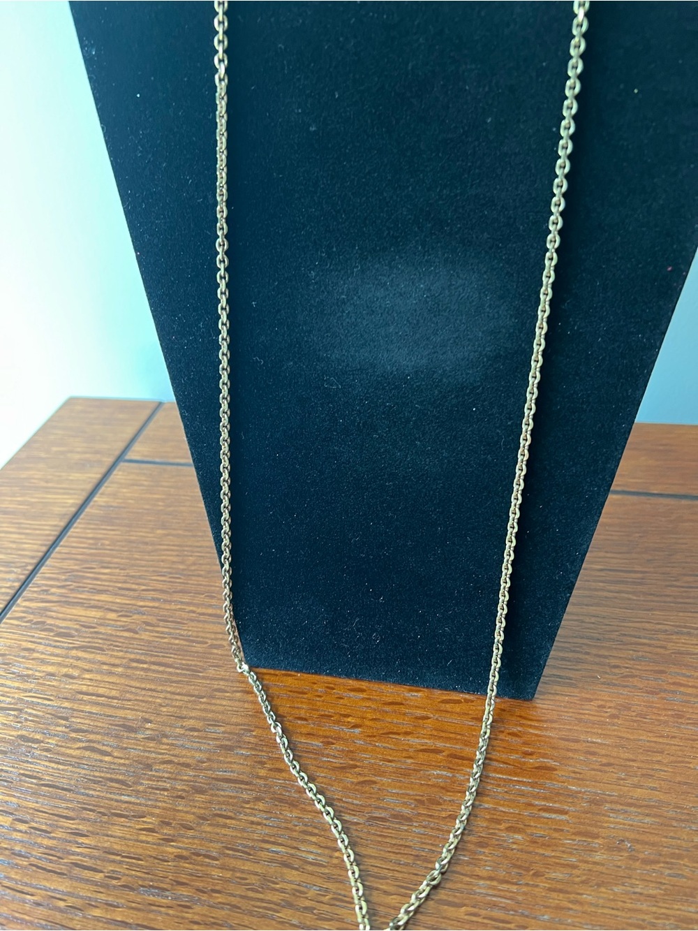 Vintage Monet Signed Gold Tone Long Cable Chain Necklace 56 Inch Opera Length